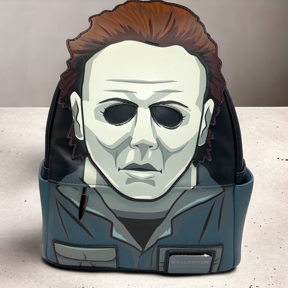Halloween Michael Myers Glow Mask Cosplay Mini Backpack & Matching Zip Wallet main image 6